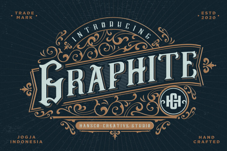 Graphite - Vintage Typeface Font, Victorian Font, Ornamental Font ...