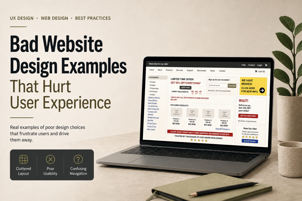 10 Bad Website Design Examples That Hurt User Experience - HansCo